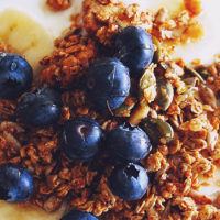 Granola-copos de avena