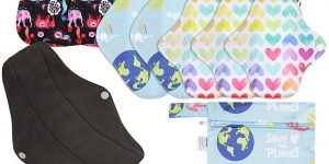 Eco-friendly, reusable, winged sanitary napkins and panty liners